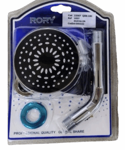 Ducha Redonda Flor con Caño Cromado Anticalcareo más Accesorios en Blister