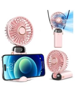 Ventilador Portátil Recargable 3 Velocidades Ligero con Soporte para Celular