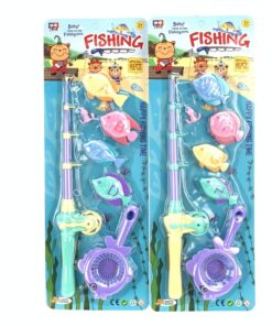 Pesca Juguete Caña + 4 Peces + Anzuelo y Red en Blister