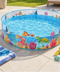 Pileta Infantil Pared Rígida Diseño Marino 120x25 Cm