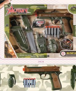 Pistola Set con Cuchillo, Granada, Handy y Más en Caja 38Cm