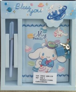 Diario Intimo Bless You con Candado, Llave y Lapicera