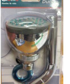 Ducha Redonda con Caño Cromado Anti calcáreo más Accesorios en Blister