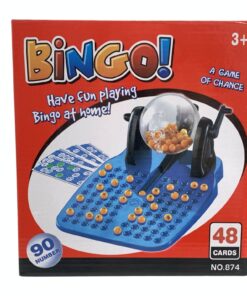 Bingo con Bolillero Incluye Tableros y Fichas en Caja