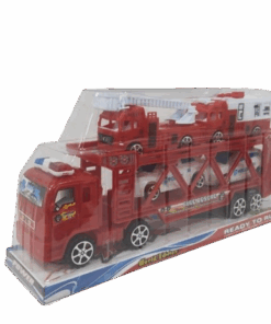 Camión con Grúa y Autos de Policía en Burbuja 30Cm