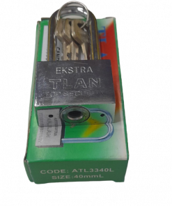 Candado de Seguridad Aluminio Largo 40mm + 3 Llaves en Caja