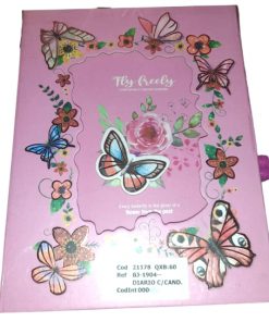 Diario Intimo Mariposa con Llaves y Candado 22Cm