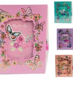 Diario Intimo Mariposa con Llaves y Candado 22Cm