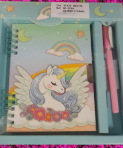 Diario Intimo Unicornio en Caja Tapa Dura con Llaves + Lapicera