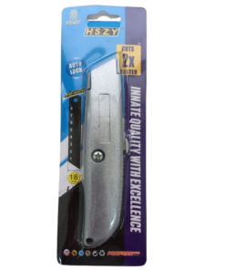 Cutter Reforzado en Blister Hoja Trapezoidal