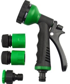 Pistola de Riego Kit Multifuncion con 2 Acoples Rápidos