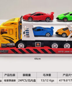 Camión 45Cm + 4 Autos de F1 Colores Surtidos en Burbuja