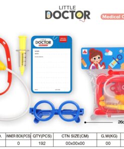 Doctor/a Juguete x6Pcs Estetoscopio, Gafas, Jeringa, Anotador y más 26Cm