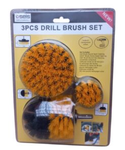 Cepillos en Blister para Taladro Limpieza de Tapizados Kit x3 1er Nivel