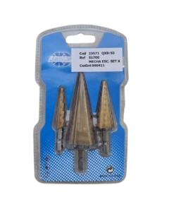 Mecha Escalonada Brocas x3 Pcs Set 4mm - 32 Mm 1er Nivel