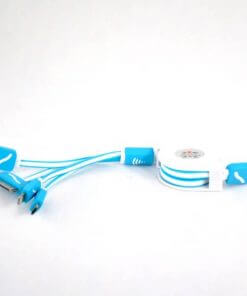 Cable retractil multi ficha para Iphone, Ipad y Micro USB