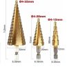 Mechas Escalonadas HSS de Acero x3 Pcs - 4-12 mm / 4-20 mm / 4-32 mm