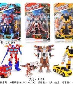 Robot Transformer 32Cm Convertible a Auto, Dinosaurio, Camión y más en Caja