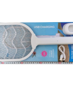 Raqueta Matamosquitos Recargable Base Cargadora Usb Múltiples Funciones Luz UV para Atraer Mosquitos