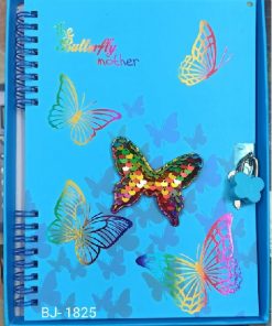 Diario con Llaves y Candado Mariposas 22Cm